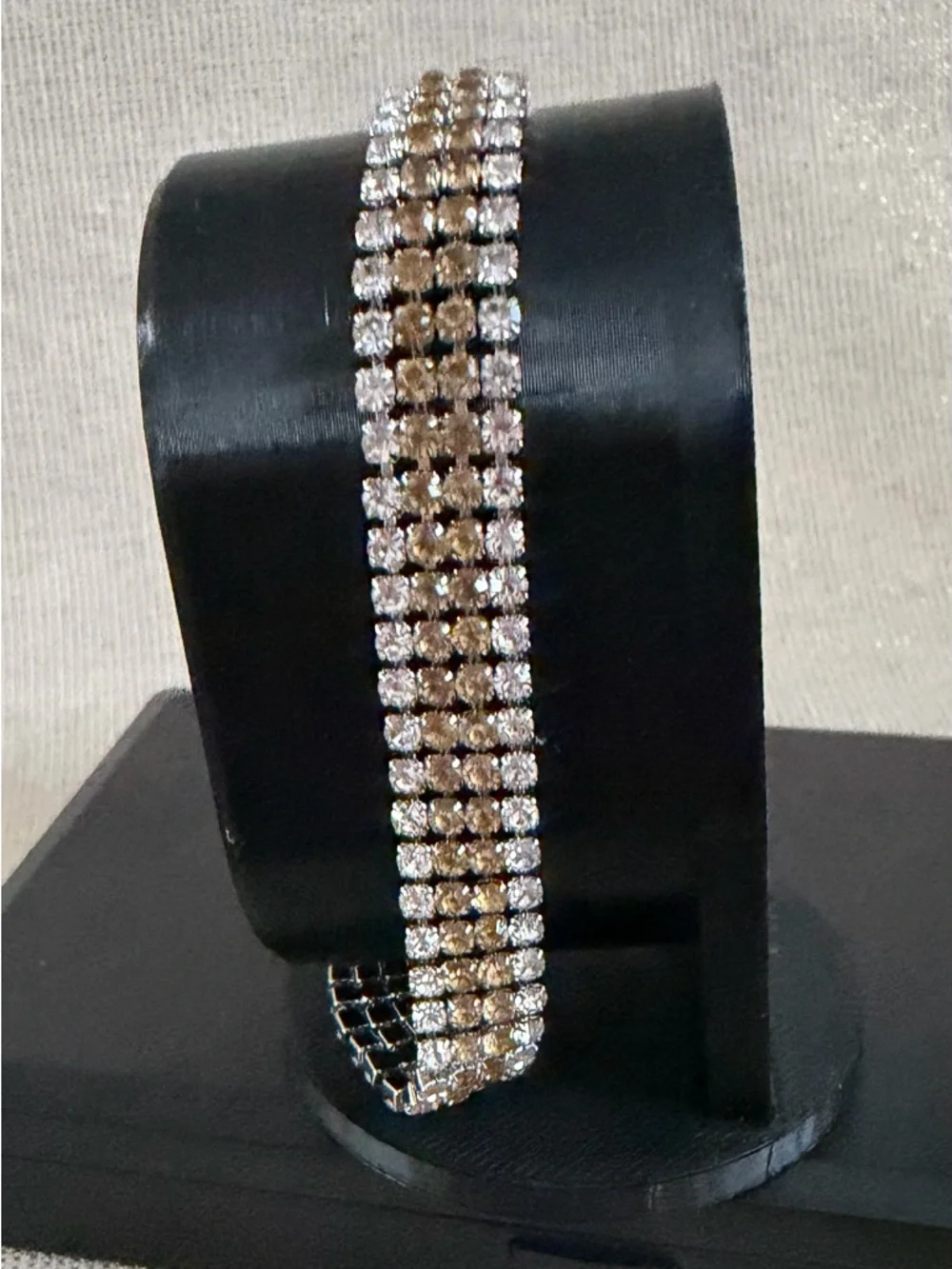 Gold-Tone Leaf Bracelet and Crystal Multi-Row Bracelet Set